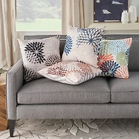 Multi Floral Chevron Outdoor Throw Pillow