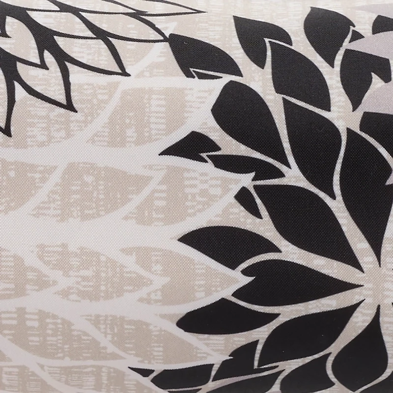 Black and Beige Floral Outdoor Bolster Pillow