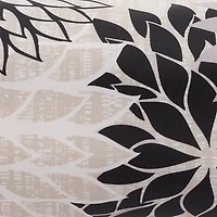 Black and Beige Floral Outdoor Bolster Pillow