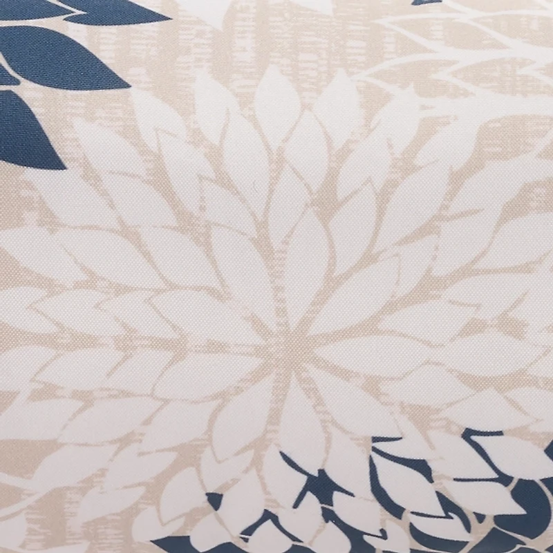 Navy and Beige Floral Outdoor Bolster Pillow