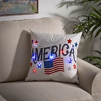 Americana Pre-Lit Stars Pillows, Set of 3
