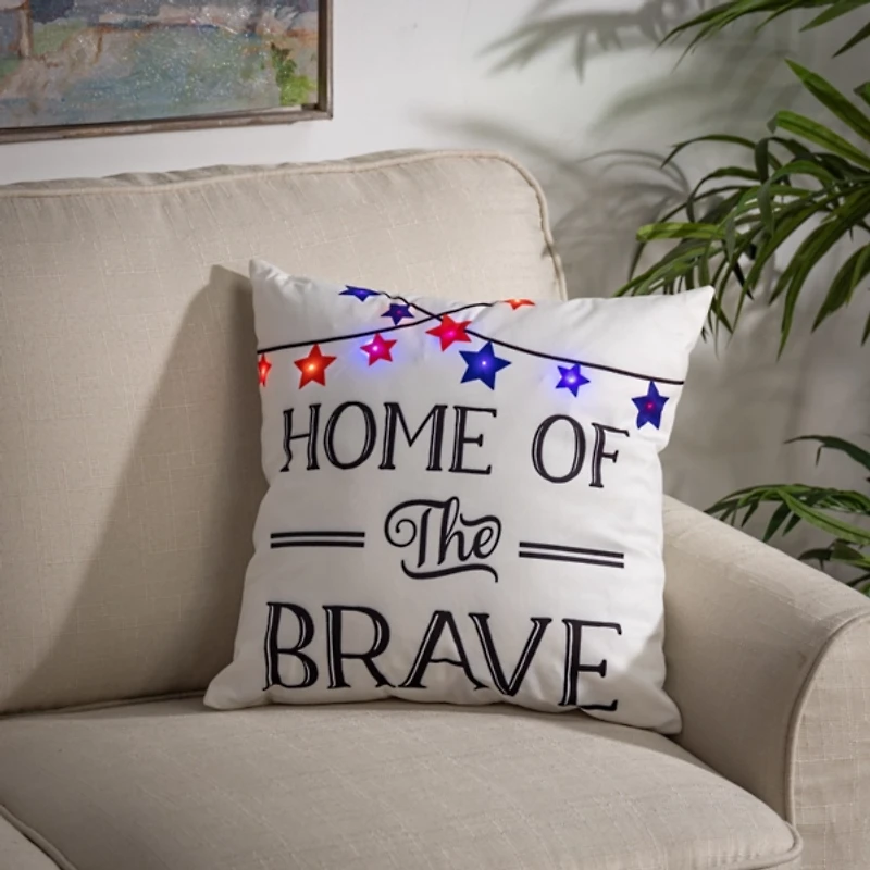 Americana Pre-Lit Stars Pillows, Set of 3