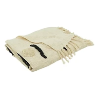 Ivory Tufted Dots and Dashes Throw