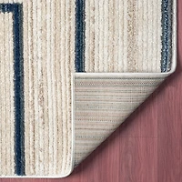 Blue and Gray Contemporary Geo Area Rug, 5x7