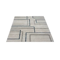 Blue and Gray Contemporary Geo Area Rug, 5x7