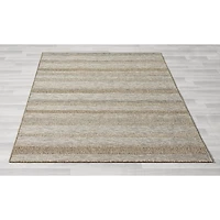 Tan Striped Indoor/Outdoor Area Rug