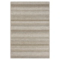 Tan Striped Indoor/Outdoor Area Rug