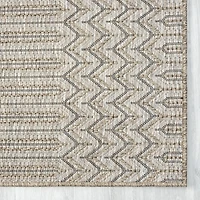 Tan Chevron Indoor/Outdoor Area Rug, 5x7