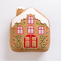 Gingerbread House Shaped Christmas Pillow