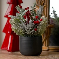 Frosted Red Berry Pinecone Christmas Arrangement