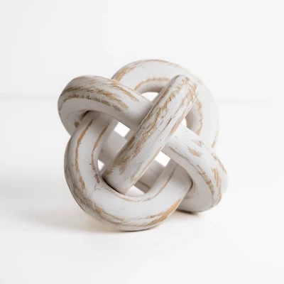 Distressed White Wooden Knot