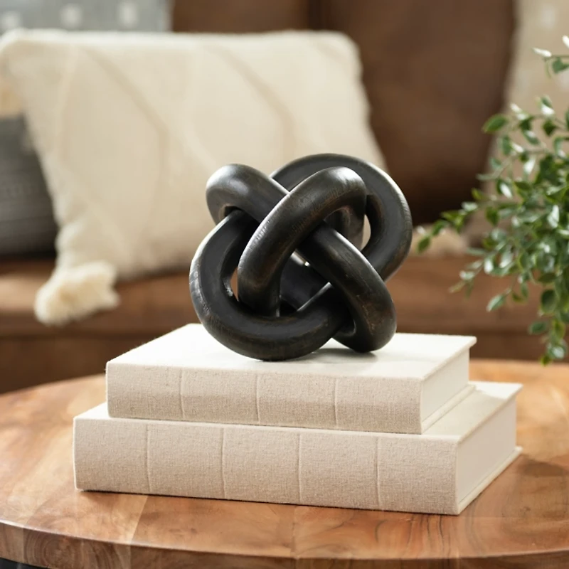 Distressed Black Wooden Knot