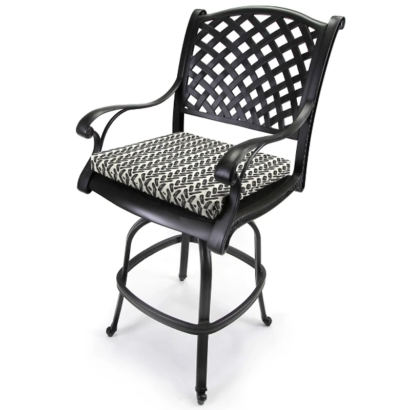 Black French Edge 2-pc. Outdoor Seat Cushion Set