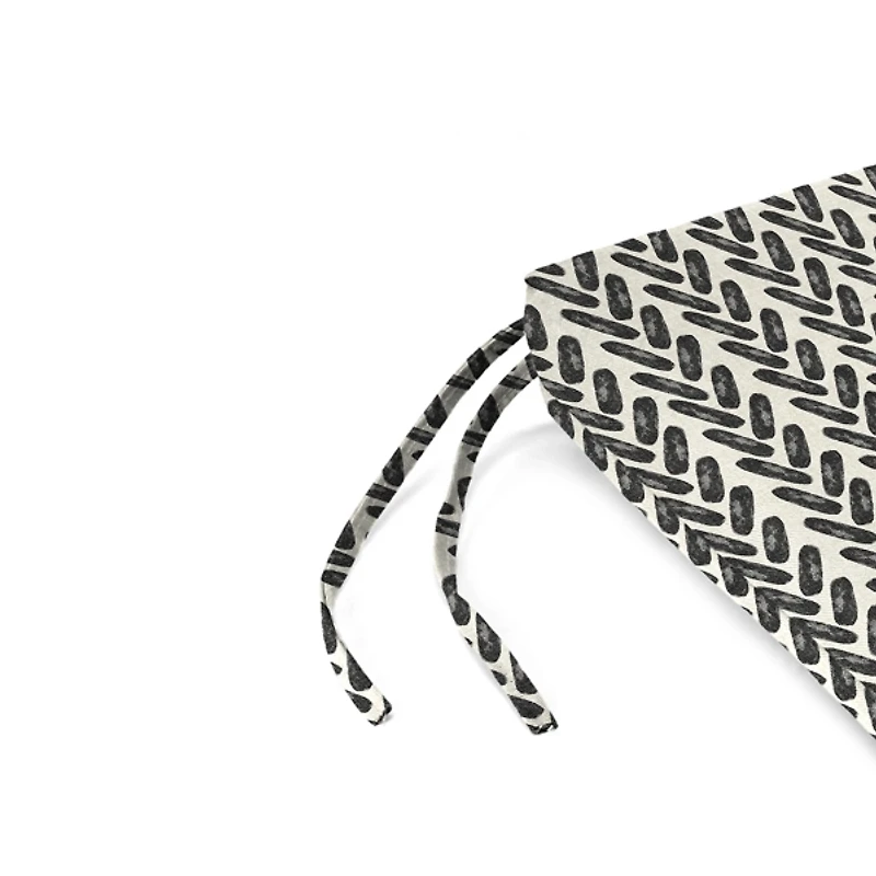 Black French Edge 2-pc. Outdoor Seat Cushion Set