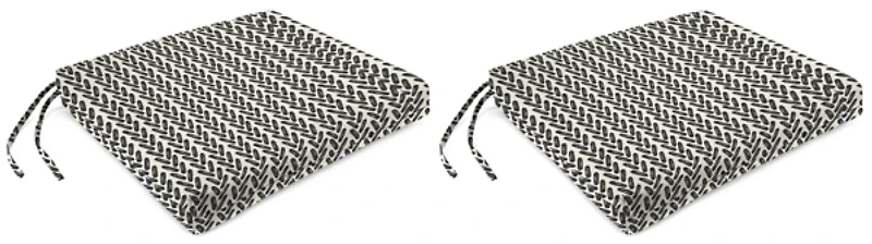 Black French Edge 2-pc. Outdoor Seat Cushion Set