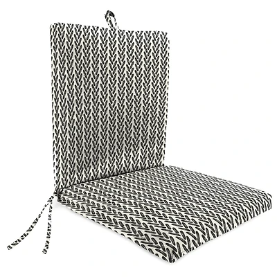 Black French Edge Outdoor Chair Cushion