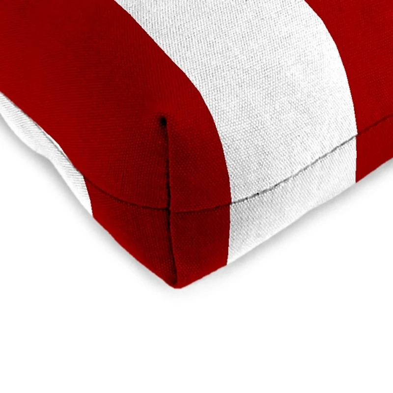 Red Stripe French 2-pc. Outdoor Wicker Cushion Set