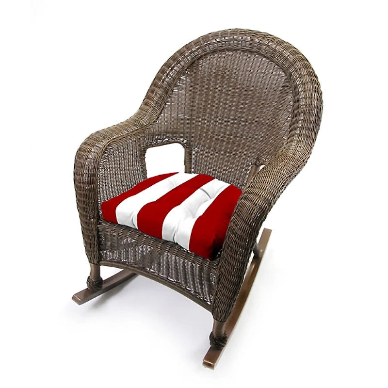 Red Stripe French 2-pc. Outdoor Wicker Cushion Set