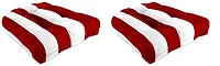 Red Stripe French 2-pc. Outdoor Wicker Cushion Set