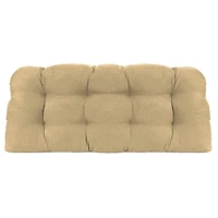 Beige French Edge Outdoor Wicker Settee Cushion