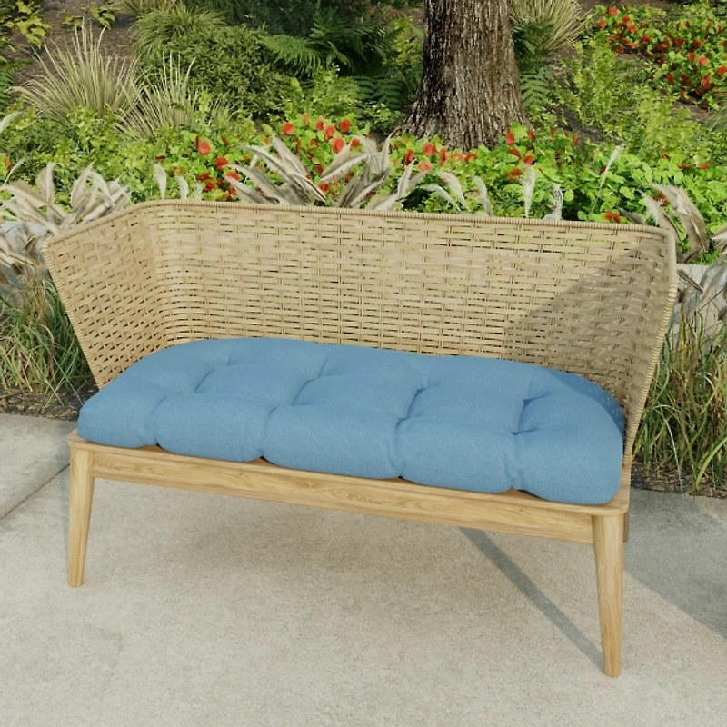 French Edge Outdoor Wicker Settee Cushion