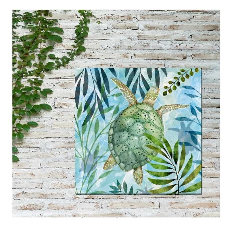 Coastal Turtle Outdoor Canvas Art Print