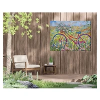 Floral Bike Outdoor Canvas Art Print