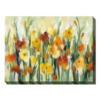 September Flowers Outdoor Canvas Art Print