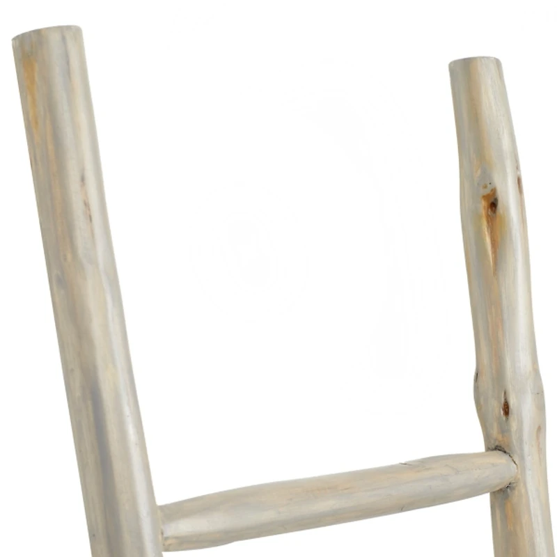 White Teak Wood Leaning Ladder