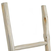 White Teak Wood Leaning Ladder