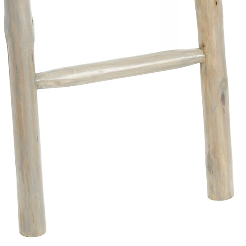 White Teak Wood Leaning Ladder