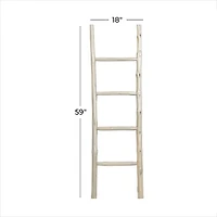 White Teak Wood Leaning Ladder