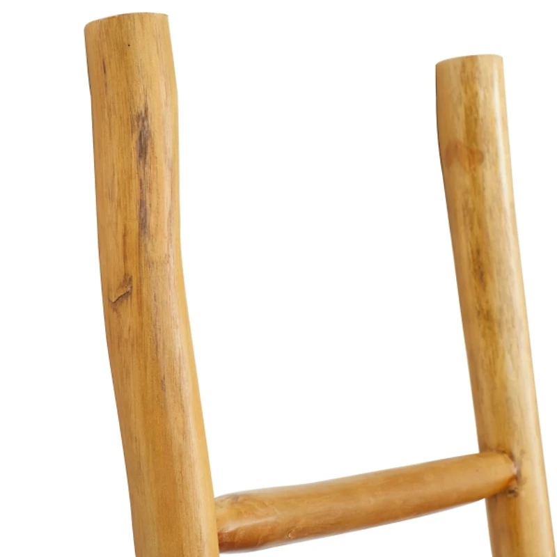 Brown Teak Wood Leaning Ladder