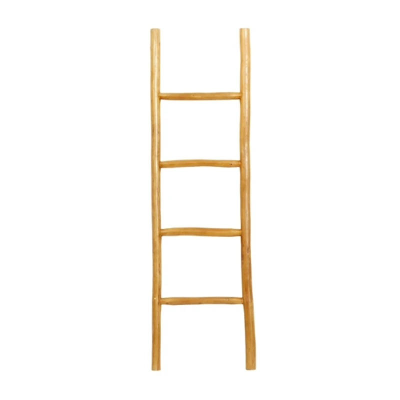 Brown Teak Wood Leaning Ladder