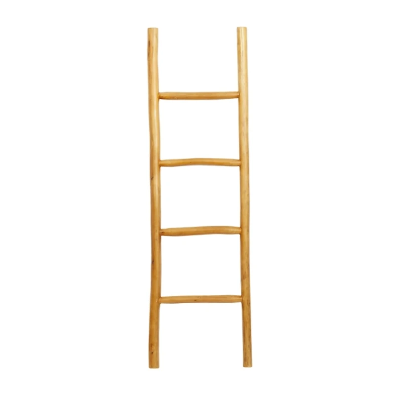 Brown Teak Wood Leaning Ladder