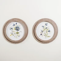 Round Blue Florals II Framed Art Print