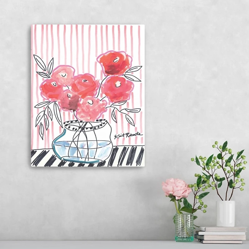 Pink Lipstick Bouquet Canvas Art Print