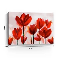 Red Contemporary Poppies Canvas Art Print