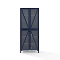 Tall Navy Triangle 4-Door Wood Cabinet