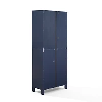 Tall Navy Triangle 4-Door Wood Cabinet