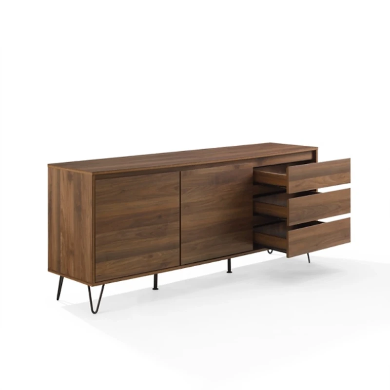 Brown Wood Hairpin Legs Media Cabinet