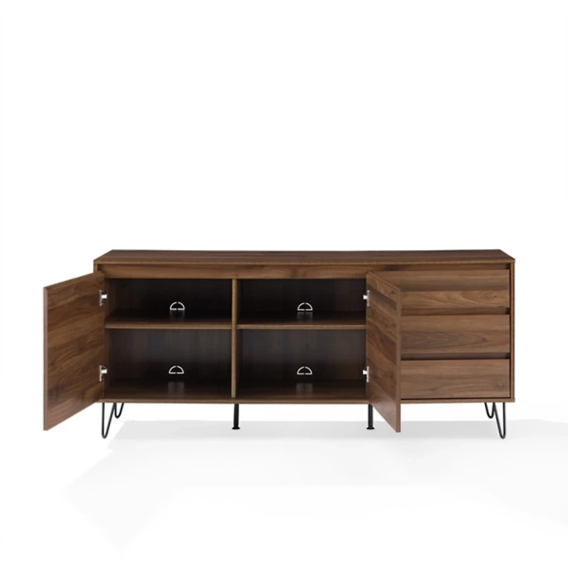 Brown Wood Hairpin Legs Media Cabinet