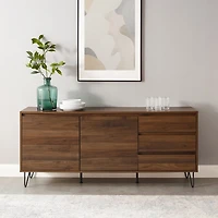 Brown Wood Hairpin Legs Media Cabinet