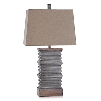 Gray Stacked Plates Table Lamp