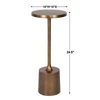 Gold Metal Cylinder Base Cocktail Table