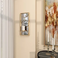 Gold Mirrored Geometric Sconce