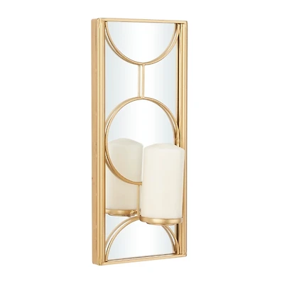 Gold Mirrored Geometric Sconce