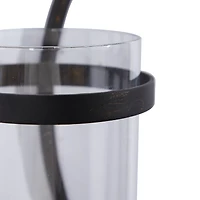 Fleur Distressed Black Iron Sconce, 25 in.