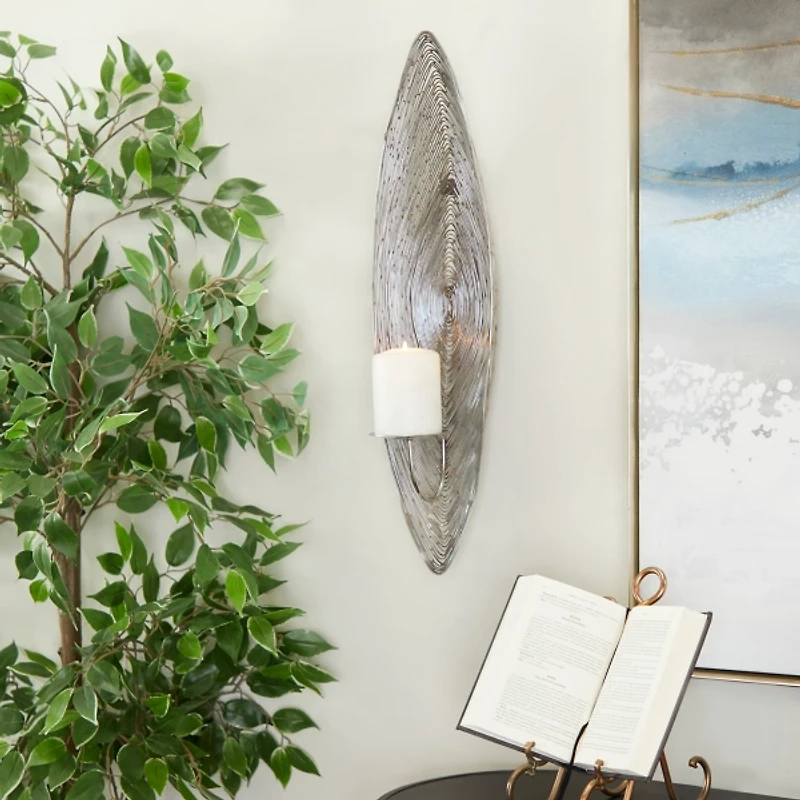 Adrienne Silver Steel Spiral Sconce