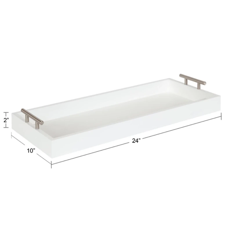 Evelyn White Narrow Decorative Tray